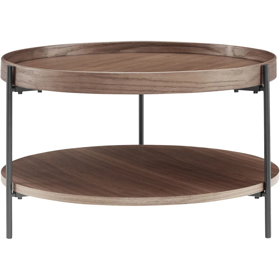 Salontisch Sontalis Walnuss Holzfaserplatte (MDF) mit Walnussholzfurnier B 69 T 69 cm