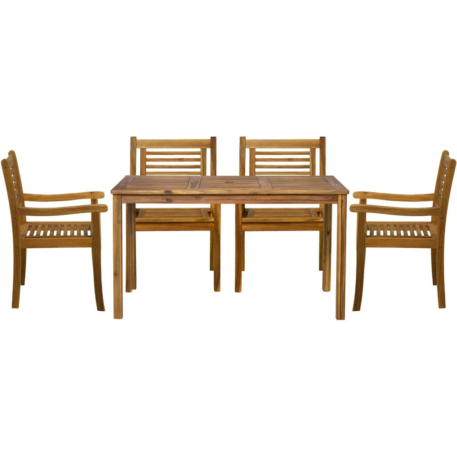Gartenmöbel-Set Amadu natur Akazie B 135 T 80 H 74 cm
