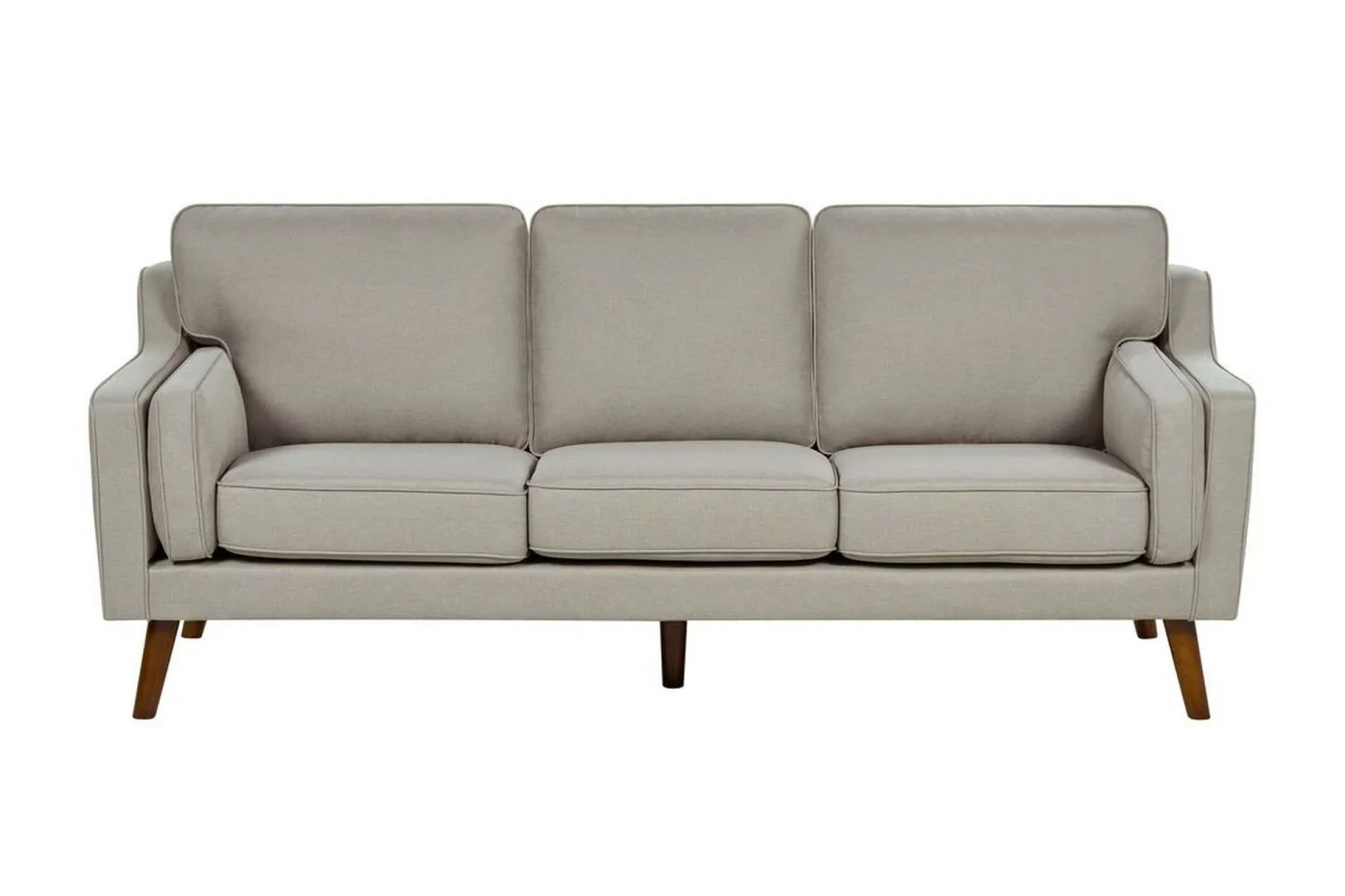 Bertha Soffa 3-sits - Beige/Mörkt trä