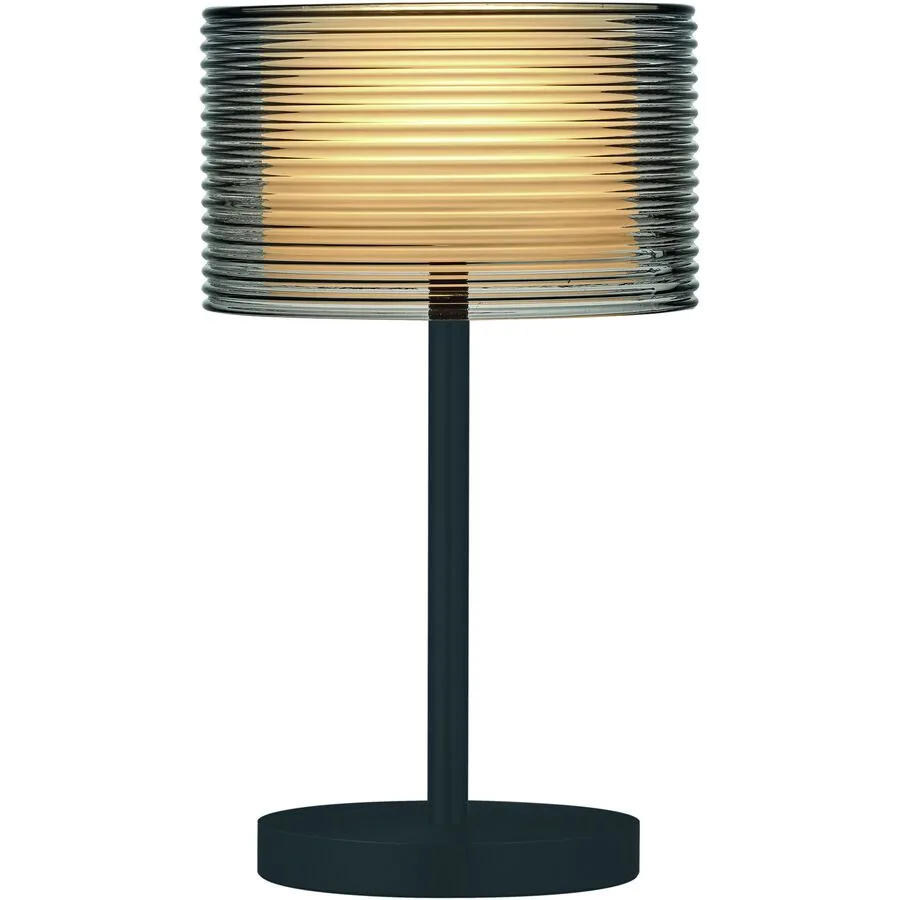 Designer-Tischlampe Bankamp Grand Groove Akku schwarz dimmbar D 20 cm H 34 cm - Farbe: Schwarz, Grau, Warmweiss - LED - Lichtfarbe: Extra warmweiss -