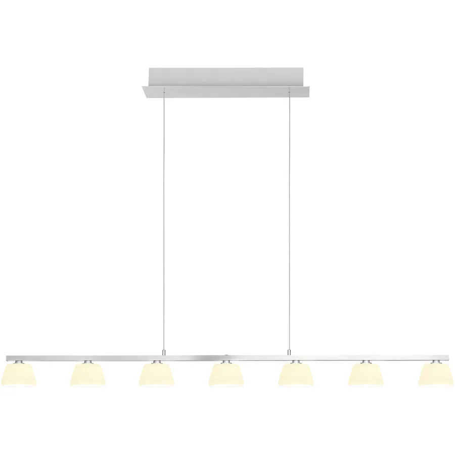 Pendellampe Jane Silber Aluminium/Eisen 122 cm - Farbe: Aluminium matt - LED - Lichtfarbe: Warmweiss - LED Energiesparlampen