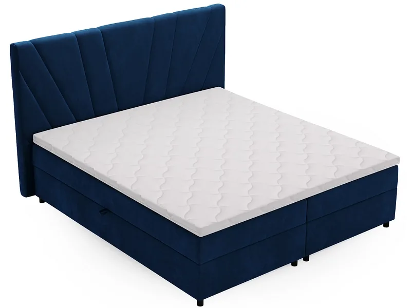 Boxspringbett YORU blau 160x200cm fest