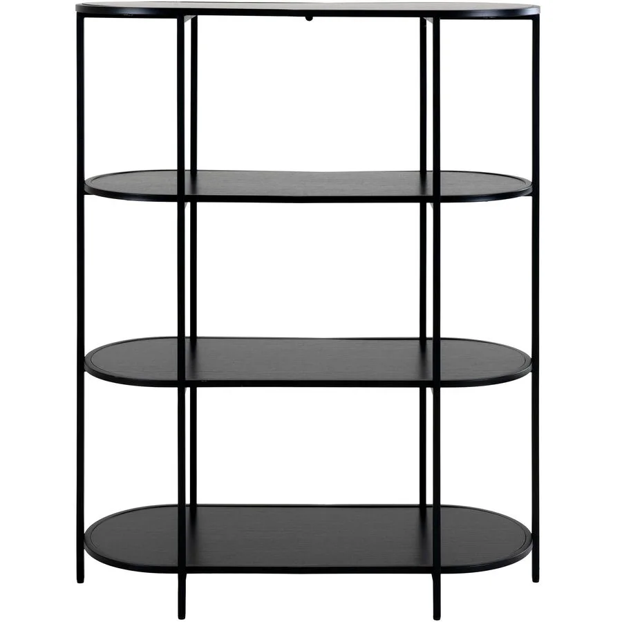 Regal Qantara schwarz Stahl, Spanplatte B 85 T 36 cm