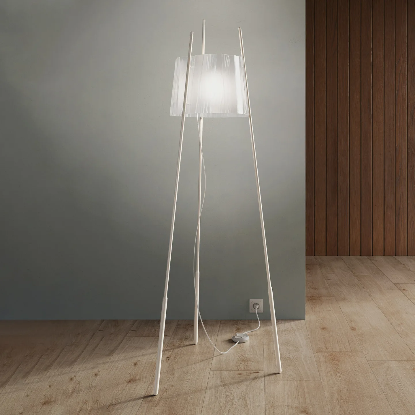 Tyla Gulvlampe White - KDLN - Stue - Design - Metal - Med skærm
