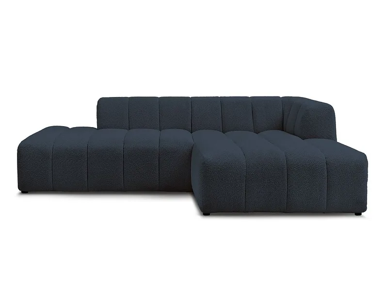Ecksofa BOBOCHIC ANNECY Boucle-Stoff dunkelblau