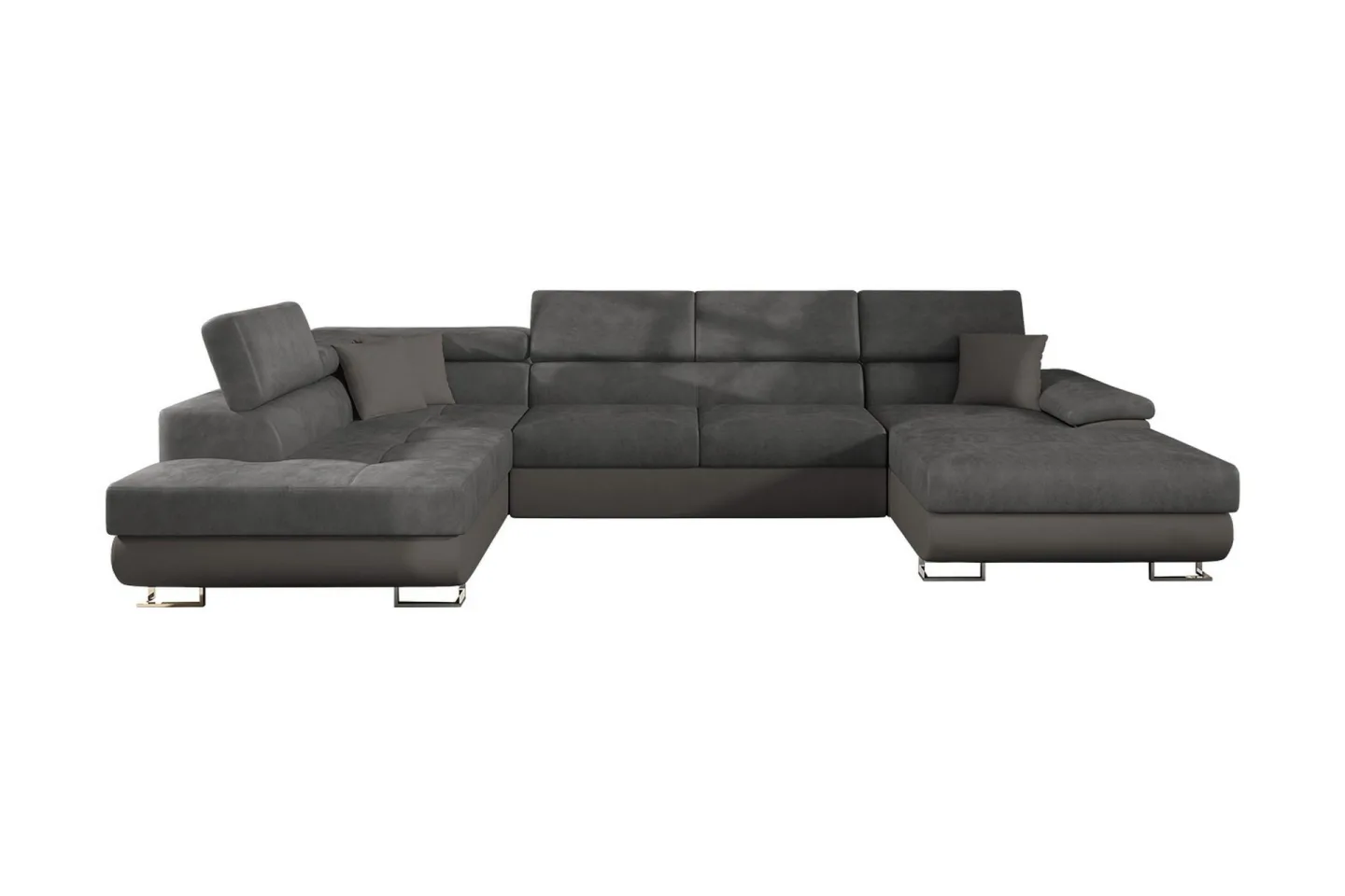 Reginia Bäddsoffa m. Divan och Schäslong Förvaring 4-sits - Grå