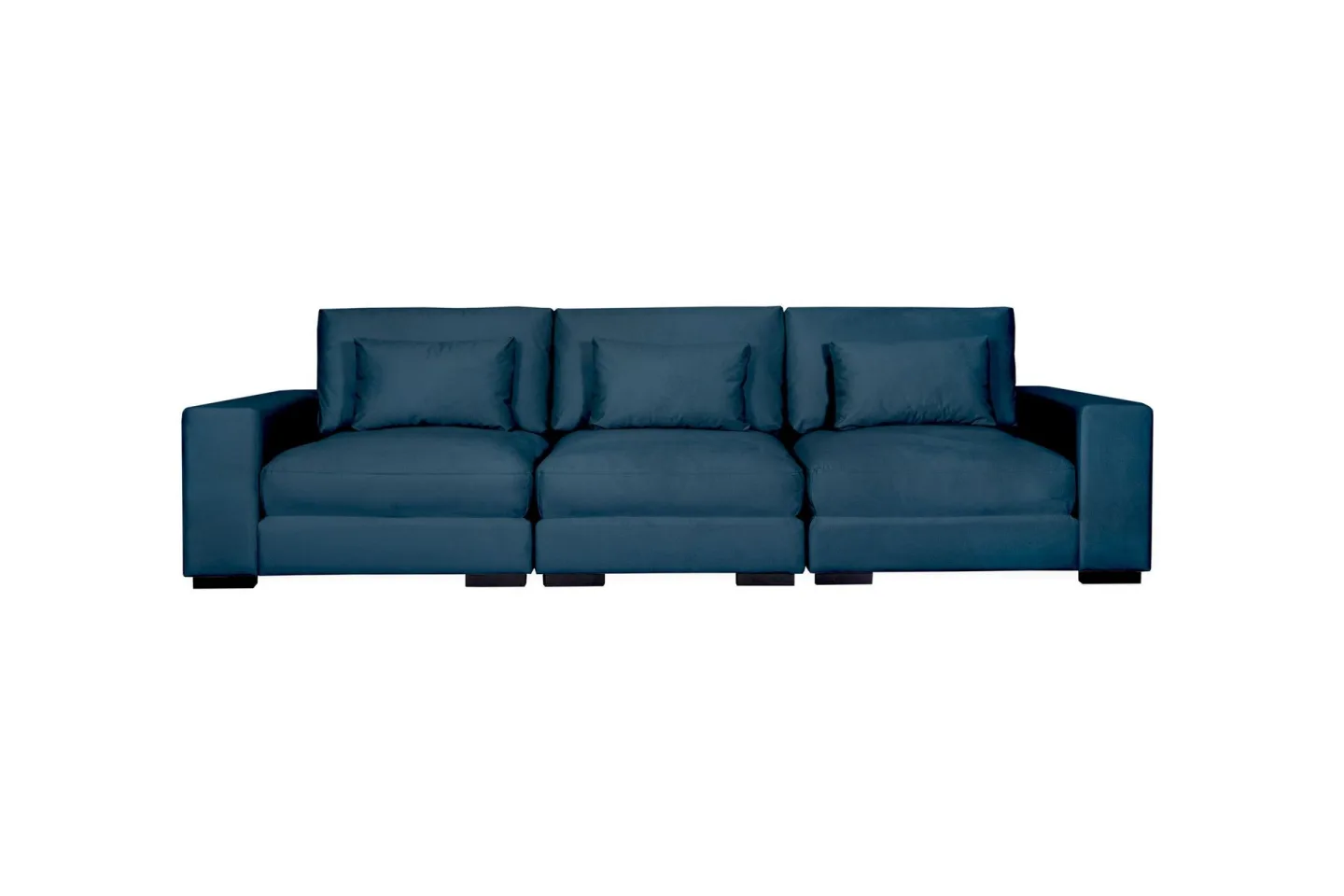 Dubai 3-sits soffa sammet Extra Djup - Blå