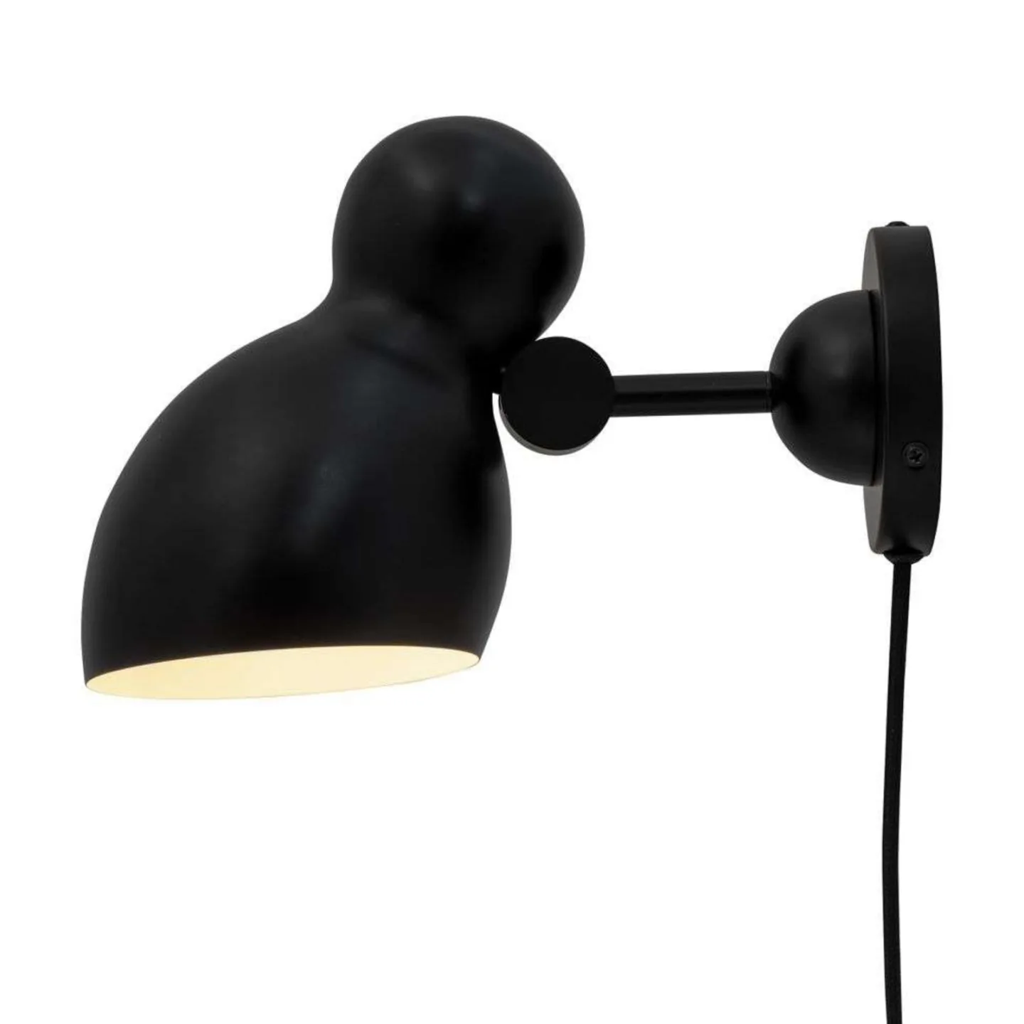 Ludo Wandleuchte, schwarz, Metall, Ø 12 cm - Dyberg Larsen - Wohnzimmer - Skandinavisch - Einflammig