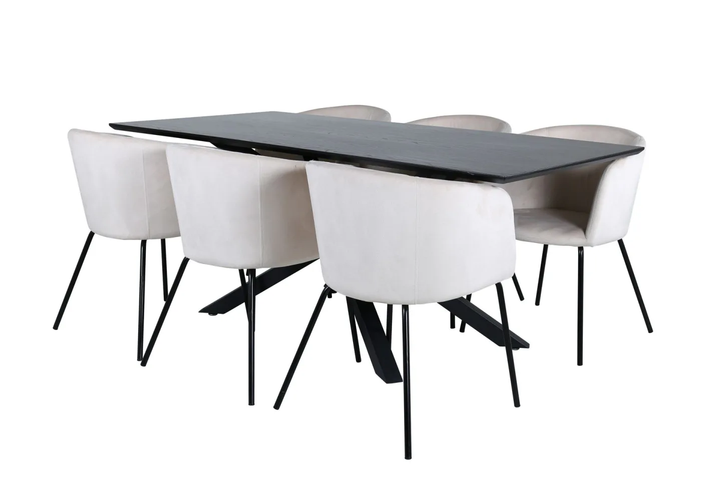 Piazza Matgrupp 180 cm Rektangulär med 6 Berit stolar - Beige