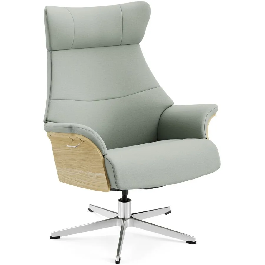 Conform Sessel Airness 20 ice Stoff, Eiche, Aluminium B 81 T 163 H 101 cm - Möbel Konfigurator: Traummöbel individuell zusammenstellen