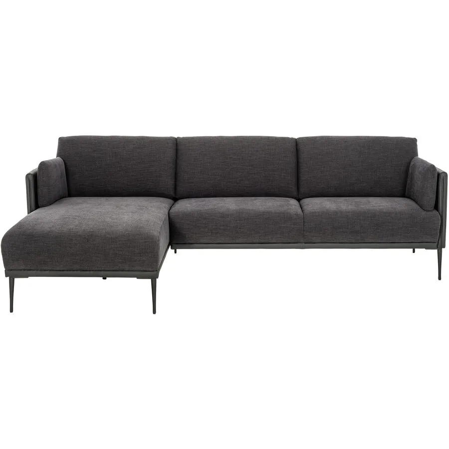 Ecksofa Richard Schwarz/Grau Stoff