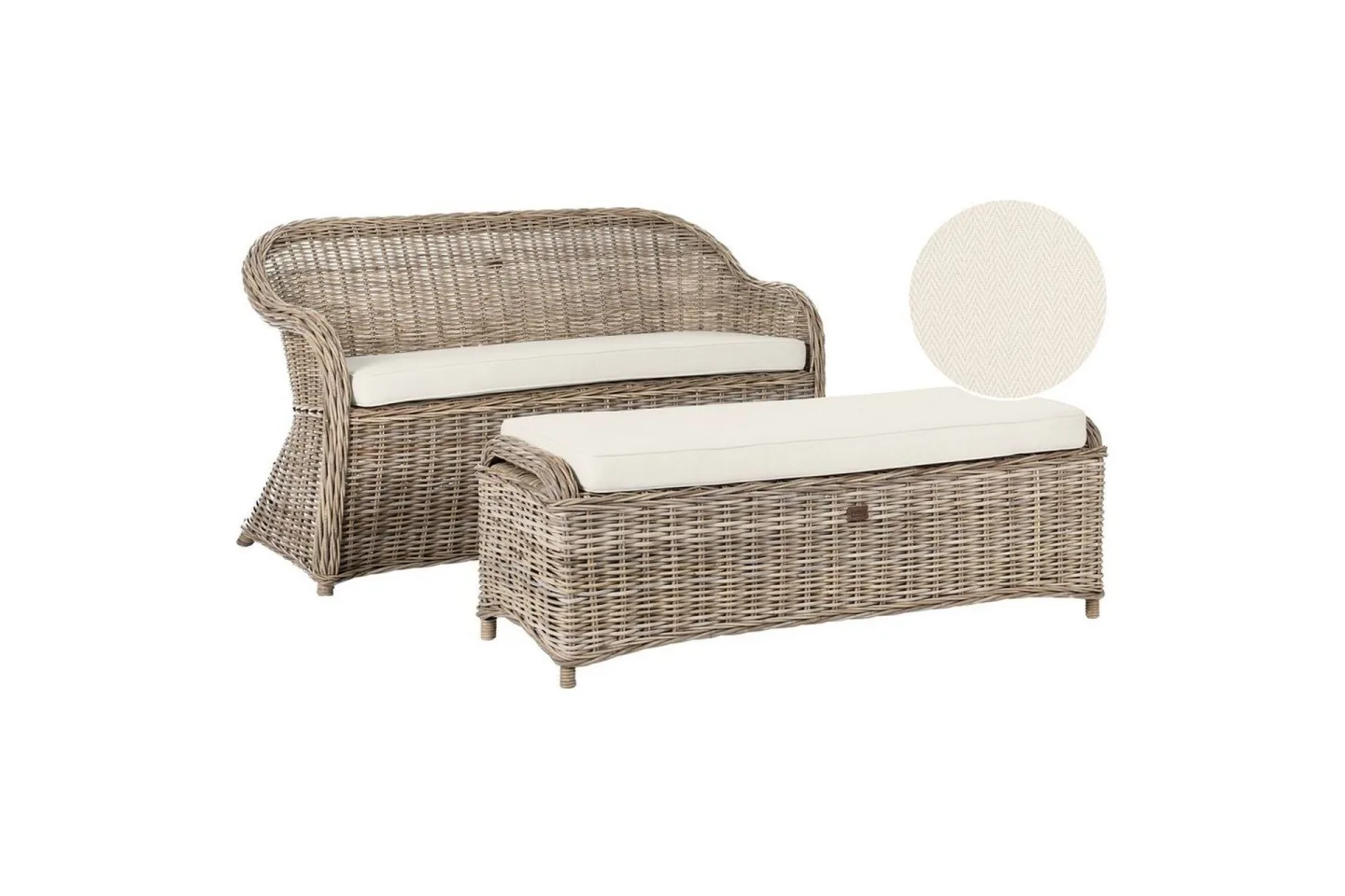 2.5-sitssoffa med fotpall Susua -