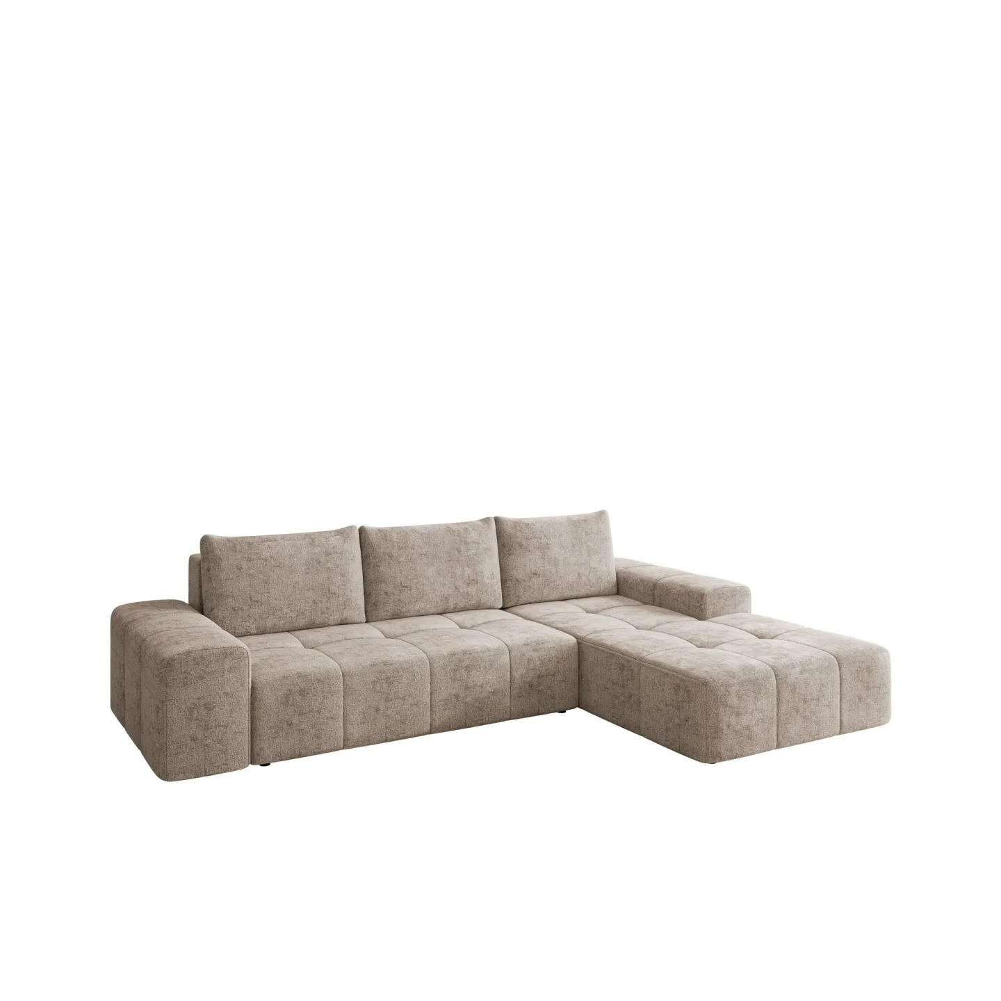 Falor 3-sits Bäddsoffa med Divan Höger och Förvaring - Beige