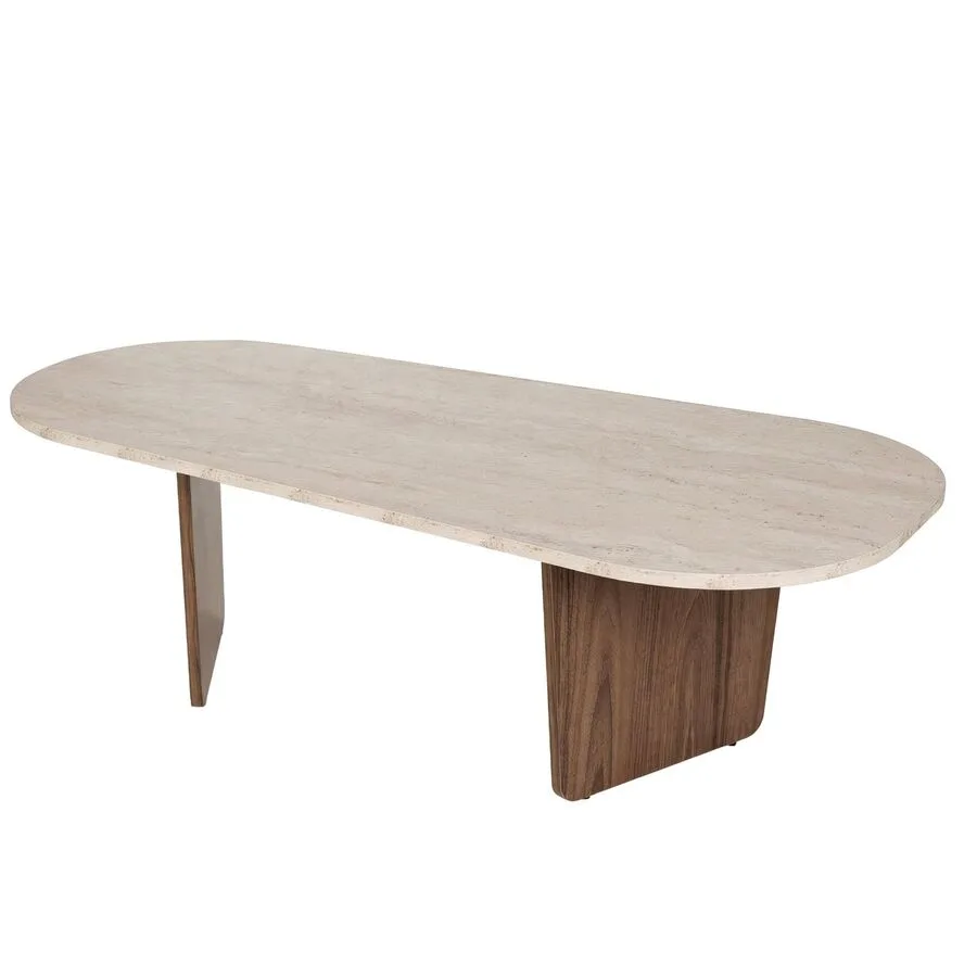 Salontisch Georis Travertin, Nussbaum 100% Melaminbeschichtete Kiefer B 130 T 65 cm