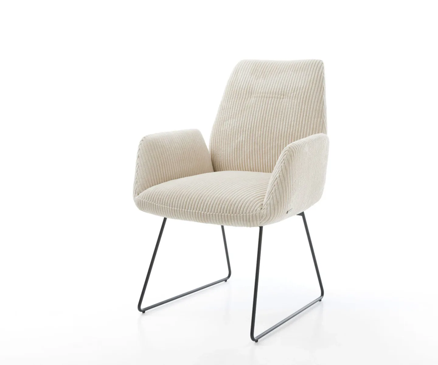 Esszimmerstuhl Zoa-Flex Cord Beige Kufengestell Schwarz Taschenfederkern