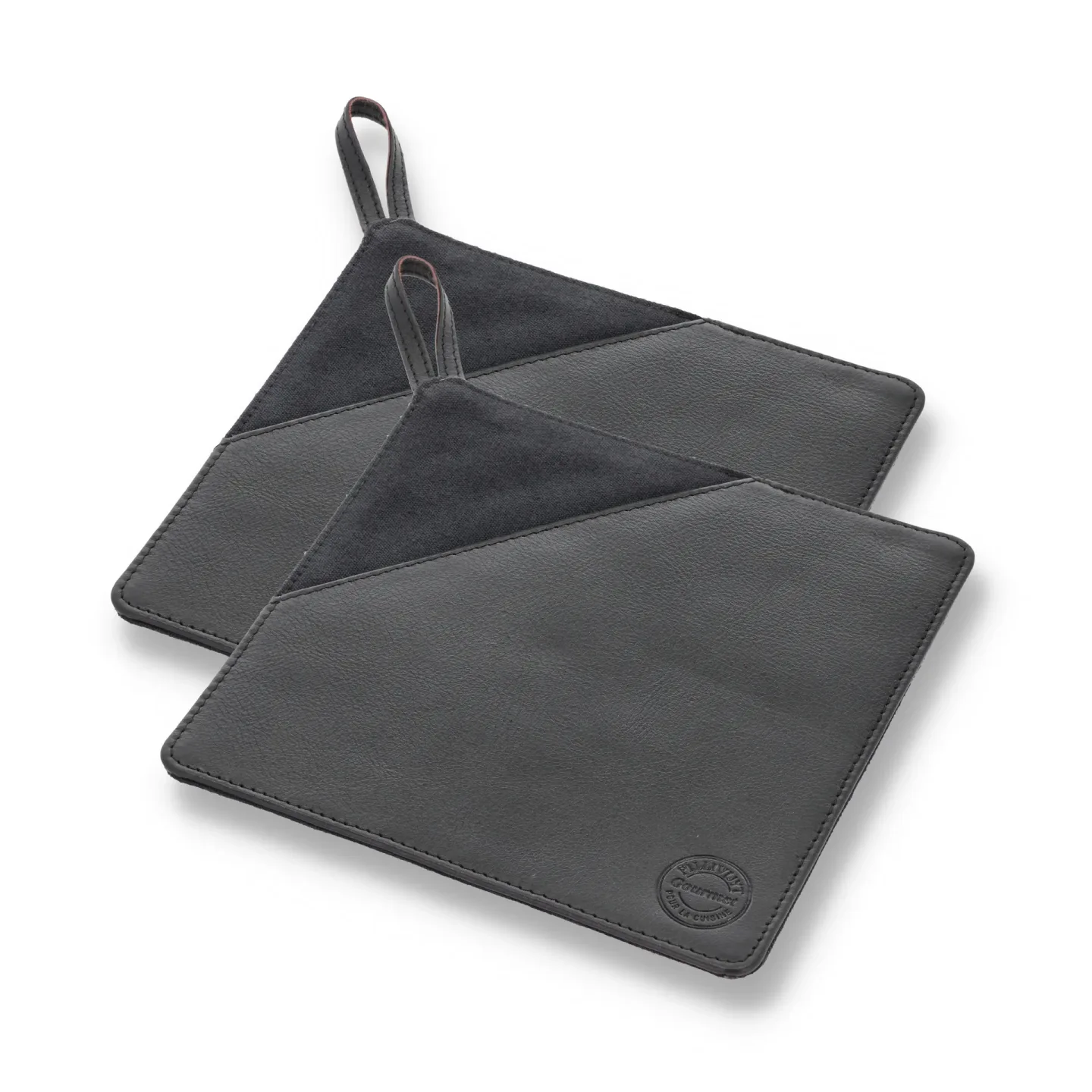 Pillivuyt Pillivuyt Gourmet Topflappen 20,5 x 20,5cm 2er Pack Schwarzes Leder