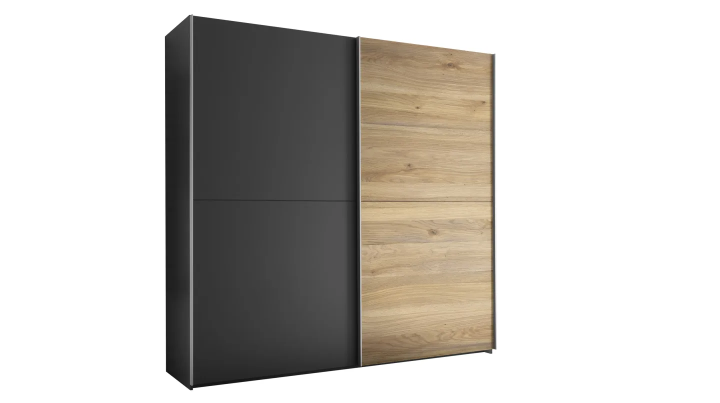 Schwebetürenschrank Eiche graphit - 215 cm - MELTON