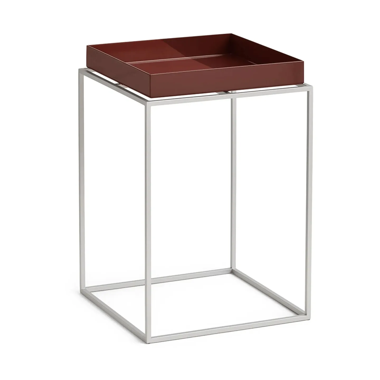 HAY Tray Table mittelhoher Beistelltisch Chocolate-Silikon grau, 30x30x44 cm