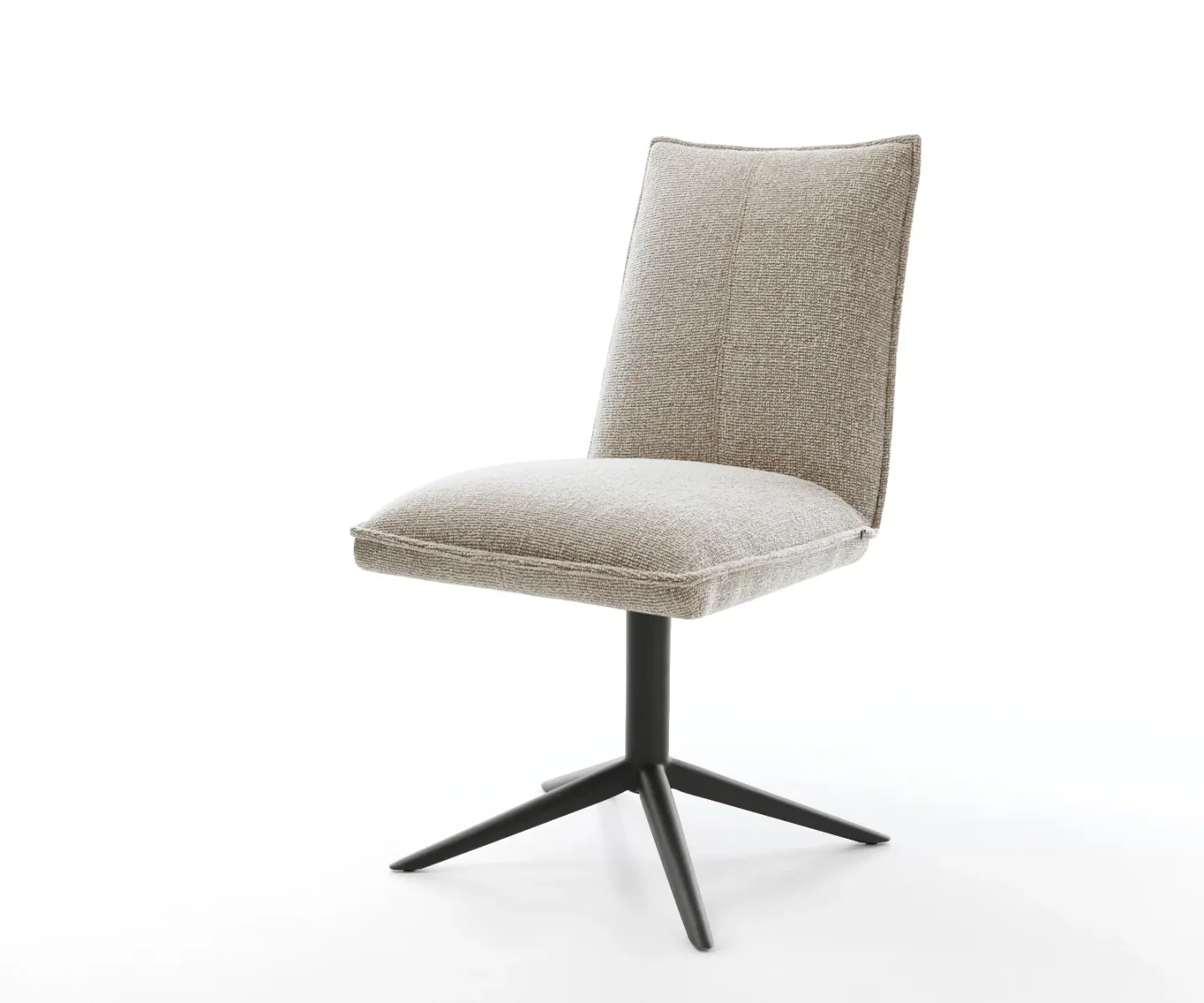 Drehstuhl Lelio-Flex Webstoff Soft Beige Fußkreuz Schwarz 360° drehbar Wippfunktion Taschenfederkern