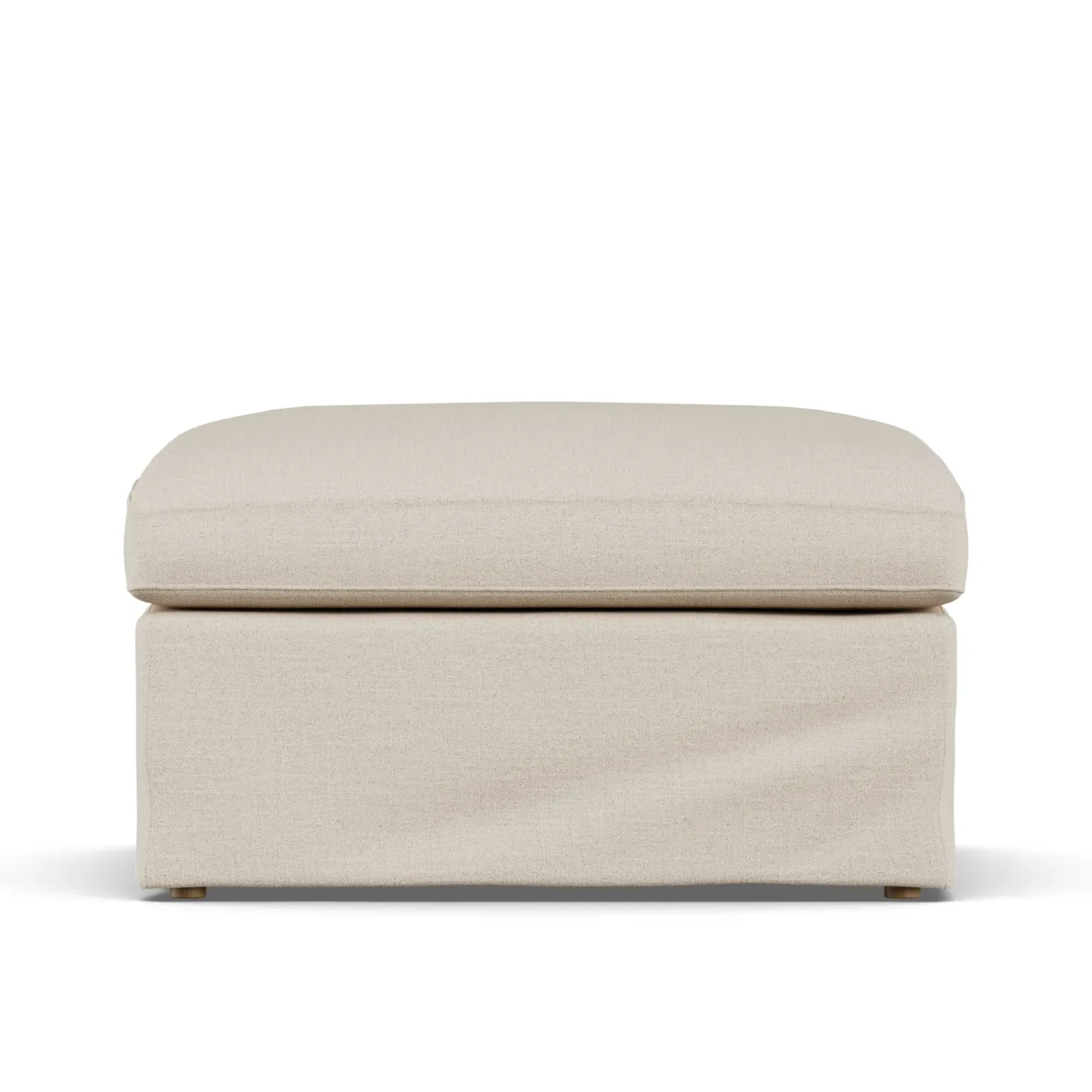 1898 Linnevik Fußhocker Same Beige 6670-Eiche weiß geölt, mit Volant