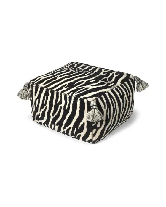 Zebra puf sort/hvid