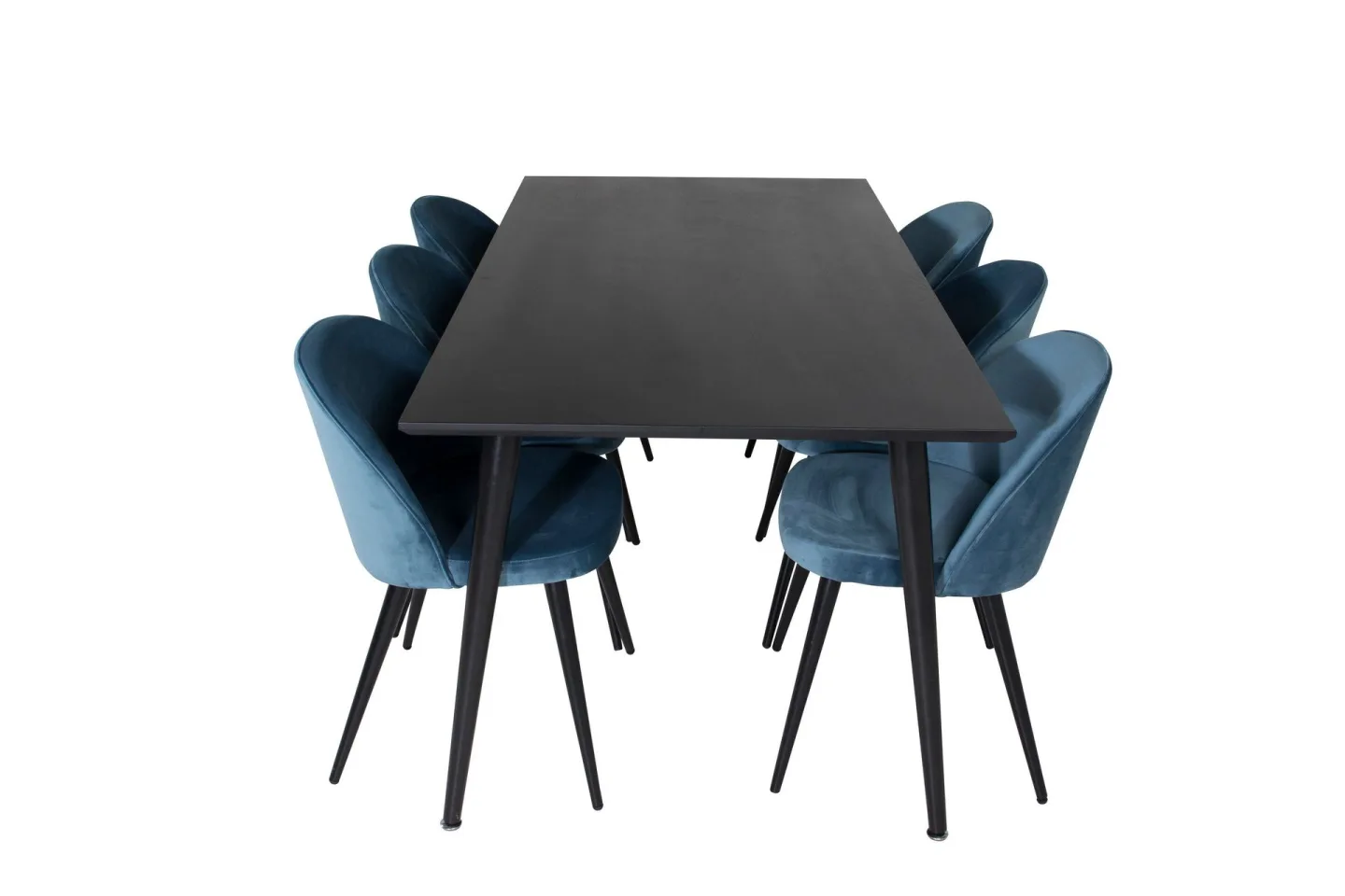 Dipp Matgrupp 180 cm Rektangulär med 6 Velvet stolar -