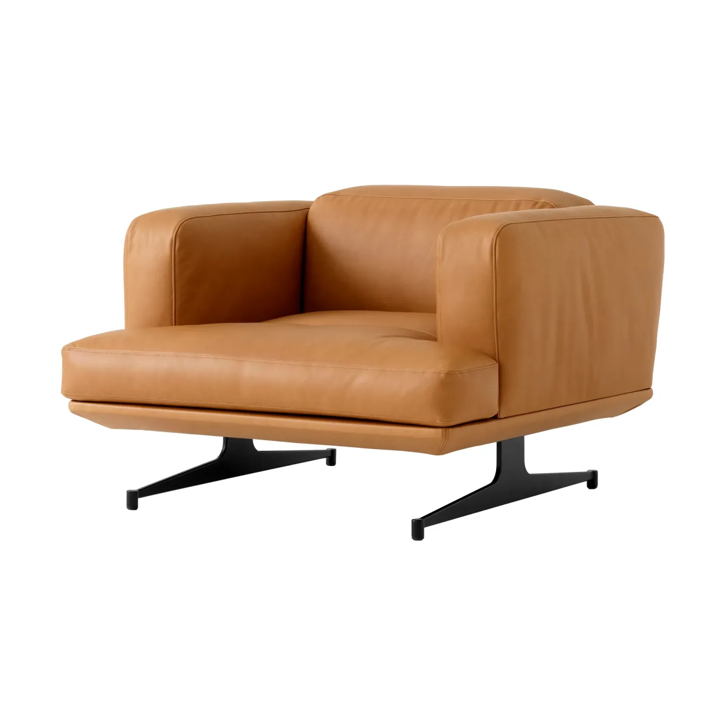 &Tradition Inland AV21 fåtölj Noble läder cognac-warm black