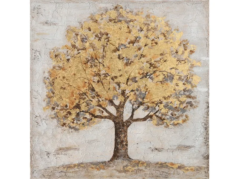 Bedruckte und handbemalte Leinwand SAPHIRY mehrfarbig 100x100x3.5cm