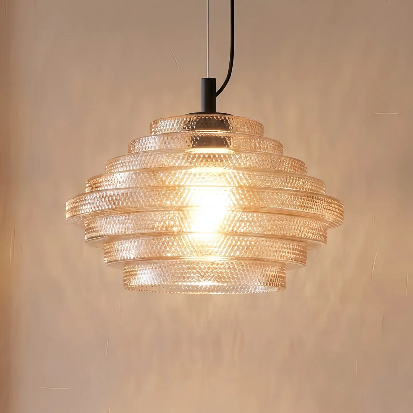 Orliana pendellampa, Ø 35 cm, bärnsten, glas - Lindby - Vardagsrum - Modern - Med en ljuskälla