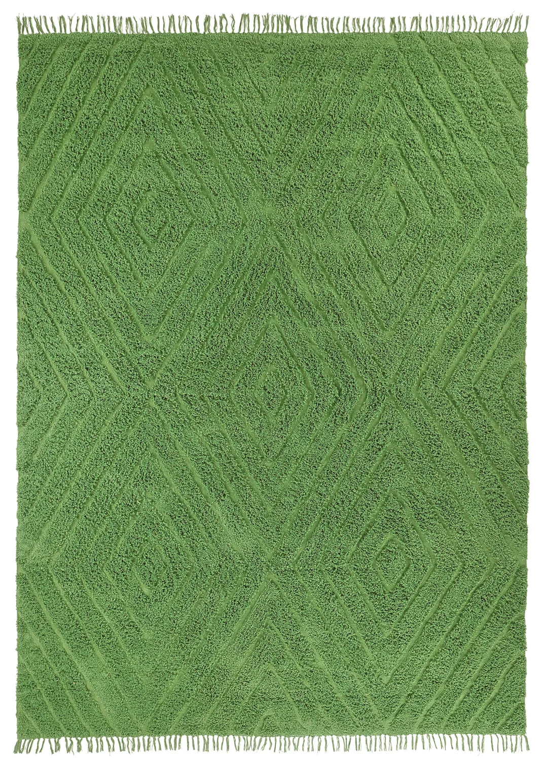 Ryetepper - Amberley Natural Cotton Shaggy (grønn) (Størrelse: 80 x 150 cm)