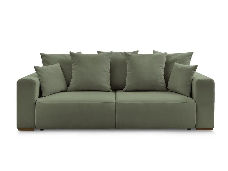 3er Sofa BOBOCHIC SIDONIE Cord-Stoff grün