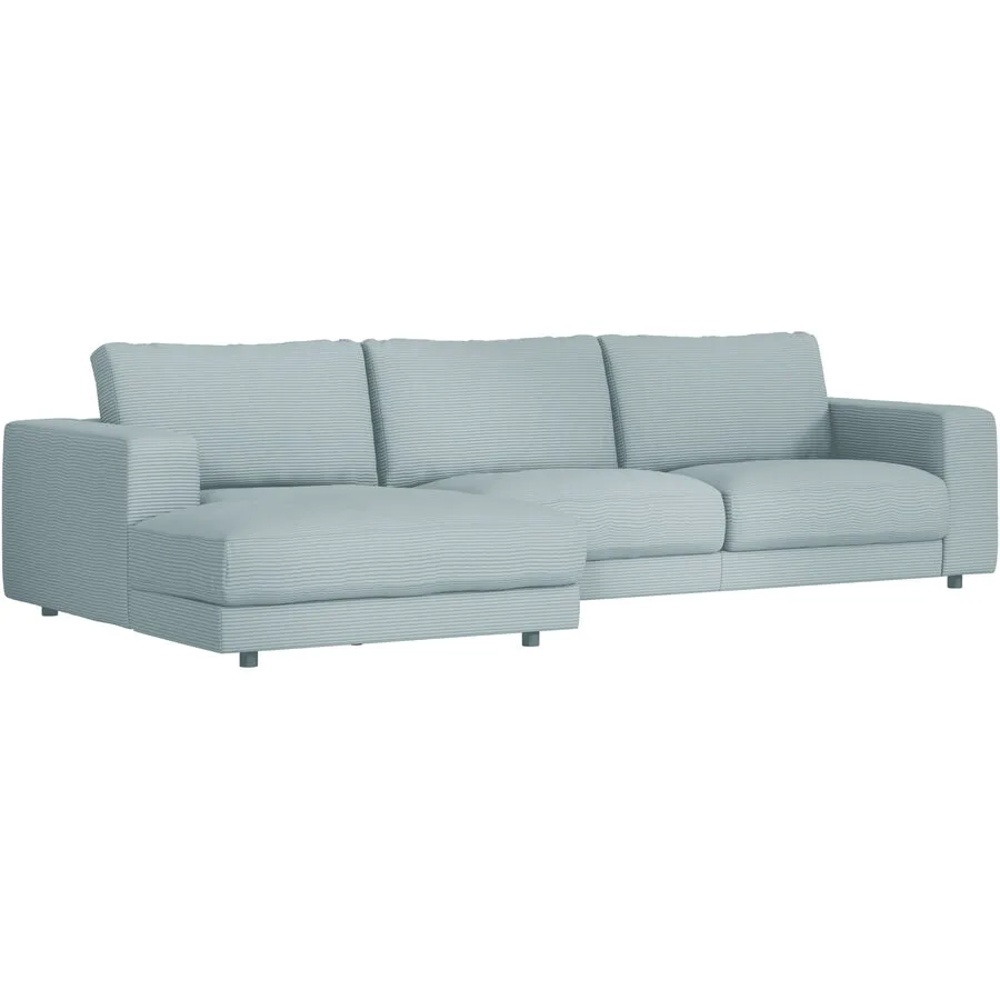 Ecksofa Ava Links Bezug: 88% Polyester, 12% Polyacryl light blue B 320 T 170 cm - Möbel Konfigurator: Traummöbel individuell zusammenstellen