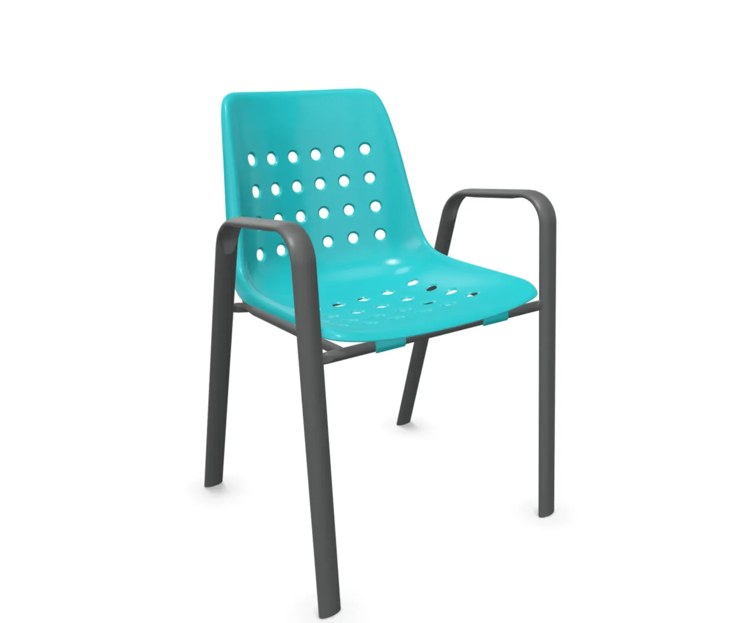 Schaffner Schalen-Stuhl Bermuda mit Armlehne Rundoval Blau | Schubiger Möbel