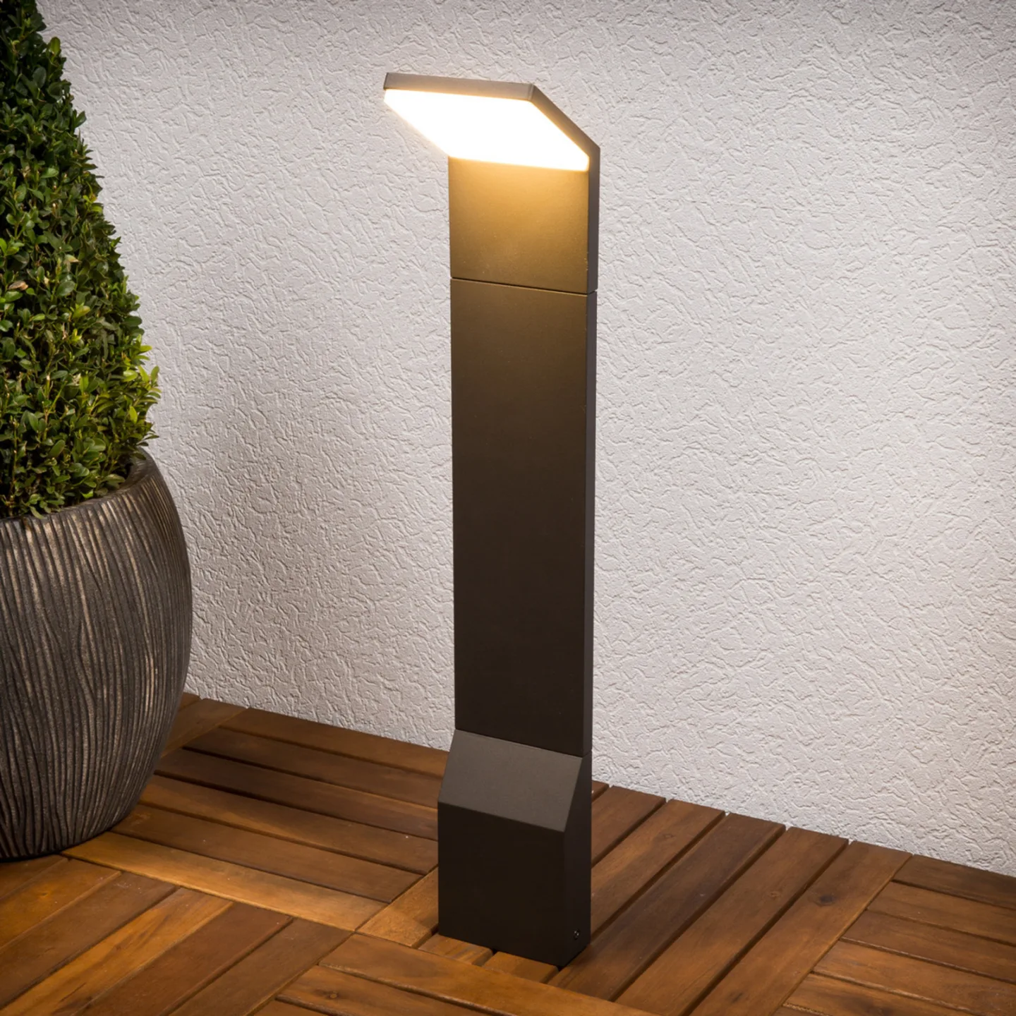 Nevio Außen Gartenleuchte Graphite - Lucande - Terrasse - Modern - Metall - Einflammig