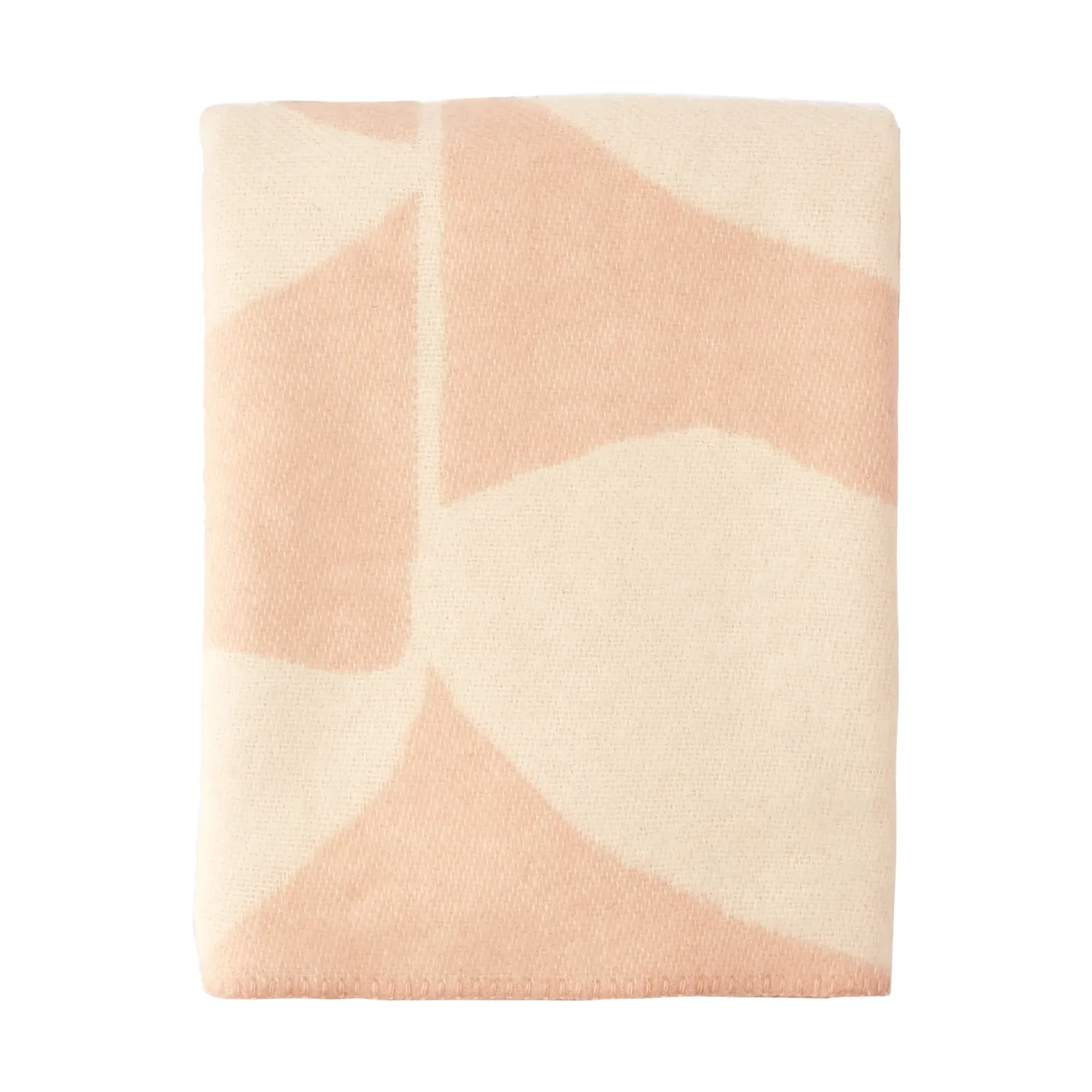 Scandi Living Leaf ullpläd 130x170 cm Peach