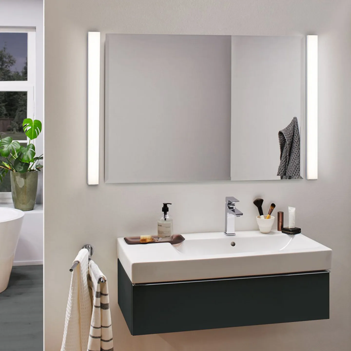 Tova LED Wandleuchte TW 8,7W IP44 Dim. Chrom/Weiß - Paulmann - Badezimmer - Modern - Metall - Eckig