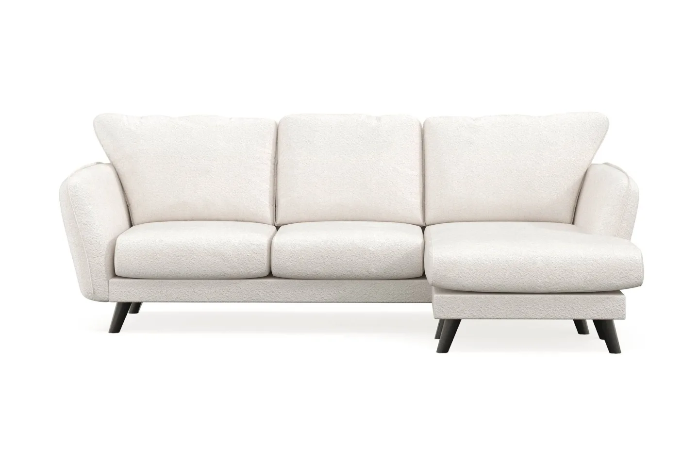 Trend Lyx 3-sits Divansoffa Höger - Vit|Bouclé
