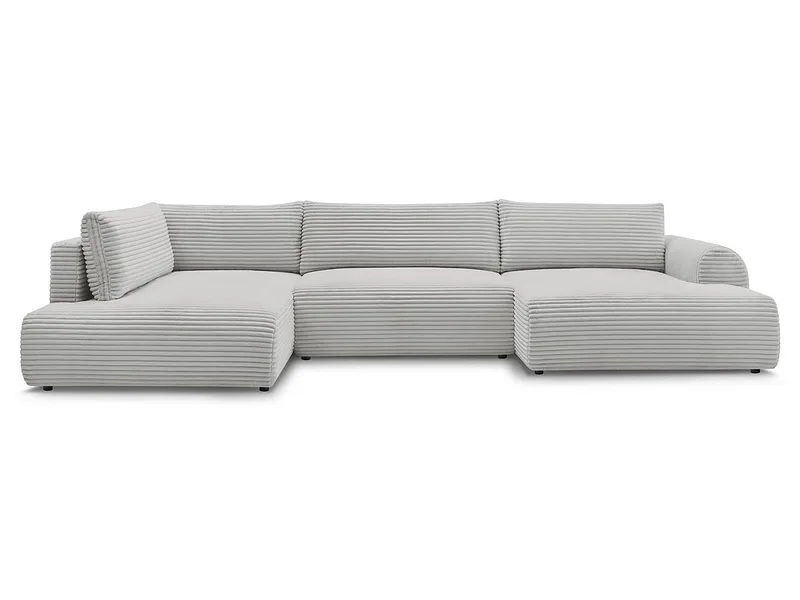 Wohnlandschaft BOBOCHIC LUCIEN Cord-Stoff hellgrau