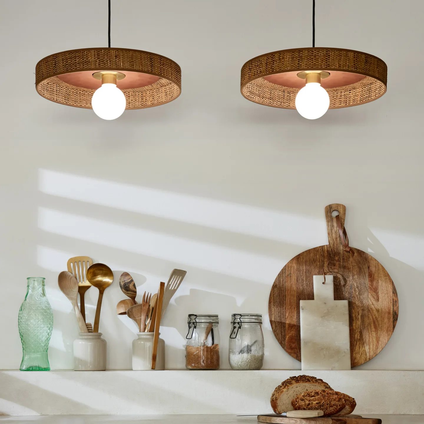 Portinatx Hängeleuchte Ø40cm terracotta - MARKET SET - Wohnzimmer - Design - Keramik - Einflammig