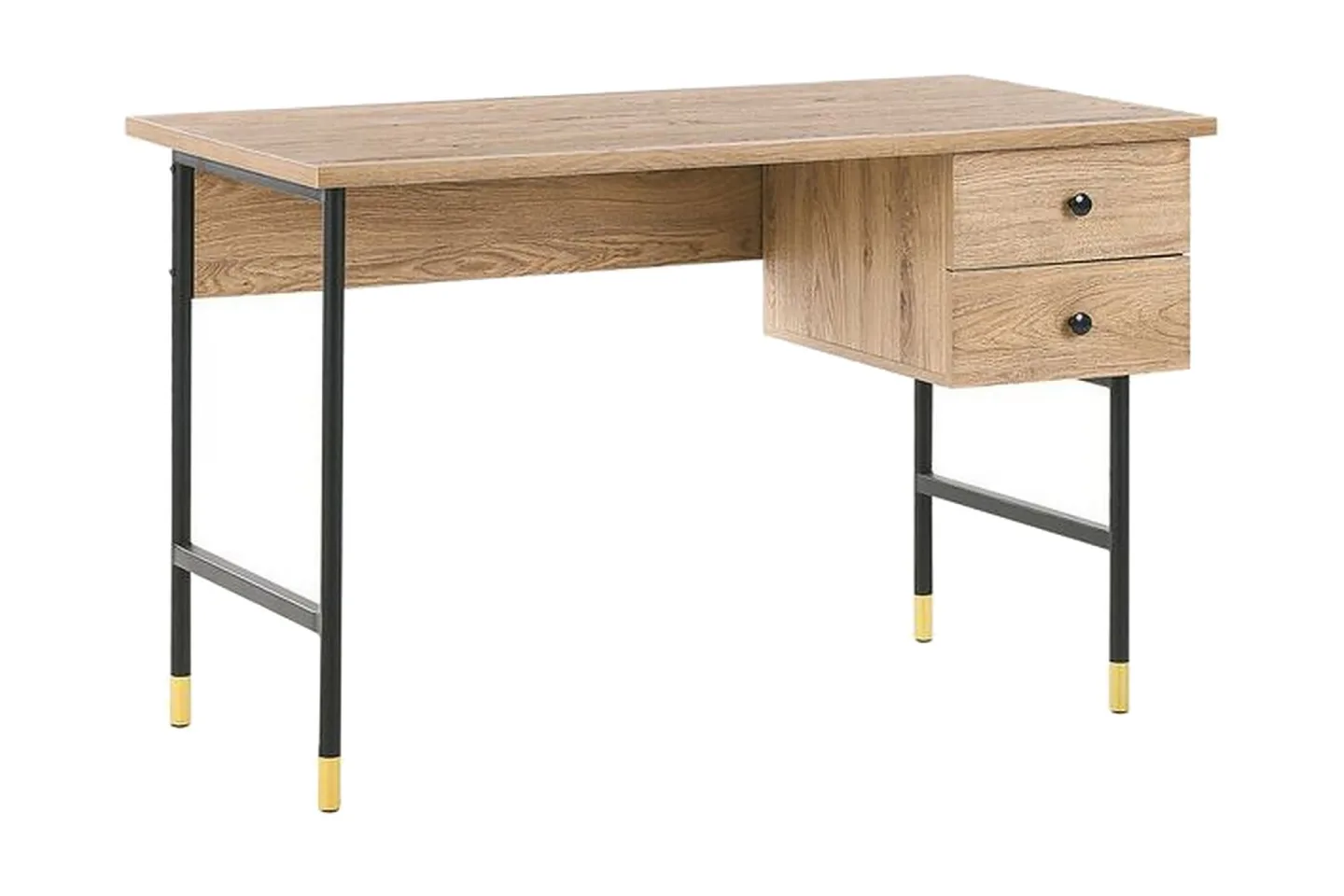 Assaria Skrivbord 120 cm med Förvaring 2 Lådor - Ljust Trä