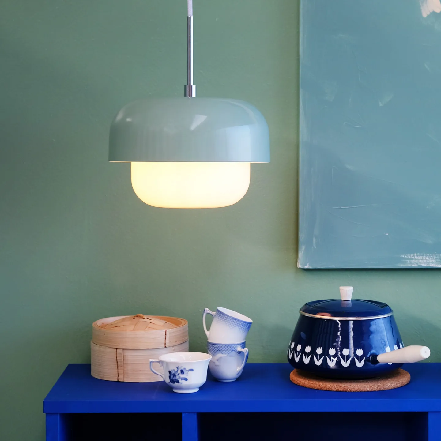 Haipot pendellampe Mint/Bubble Green - Dyberg Larsen - Stue - Skandinavisk - Metal - Med én lyskilde
