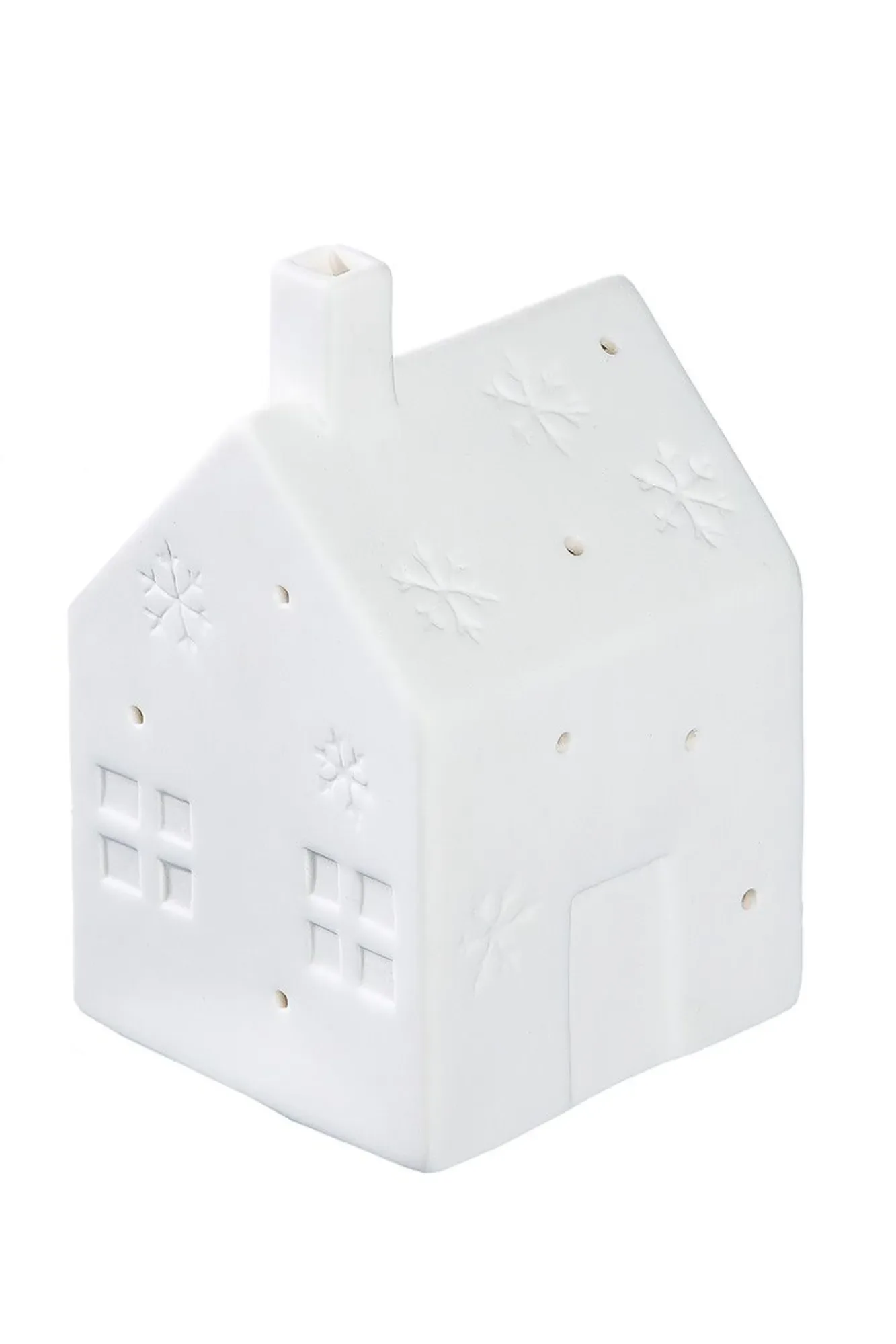 Gilde Windlicht mit LED Haus-Led, Cozy, Weiss H: 12 cm | Schubiger Möbel
