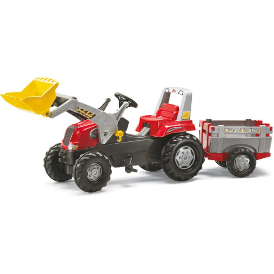 RollyJunior RT Lader+Farmtrail Rolly Toys Rot Kunststoff - Farbe: rot/grau