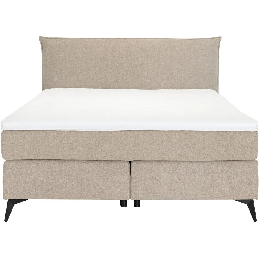 MyDeal Boxspringbett Ron ivory Polyester 140 x 200 cm