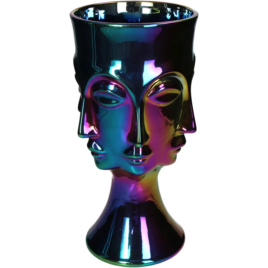 Vase Myko irisierend Steingut H 33 cm