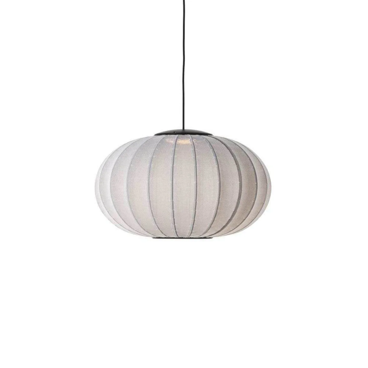 Knit-Wit 57 Oval LED Pendel Silver - Made By Hand - Soveværelse - Stof / tekstil