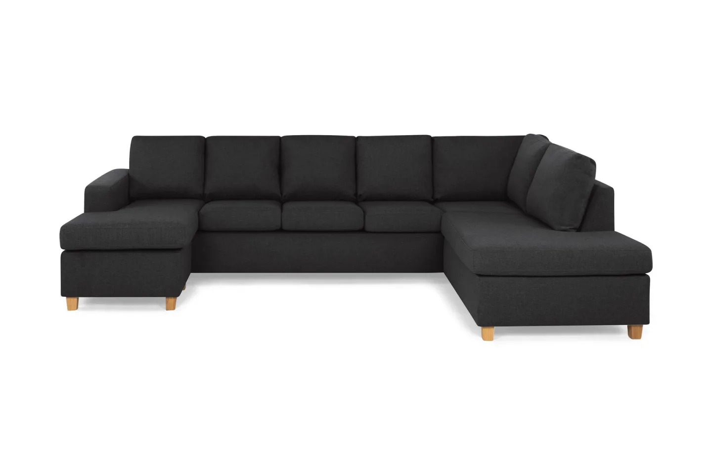 Crazy 5-sits Högervänd U-formad X-Large Soffa med Divan och Schäslong i Tyg - Antracit