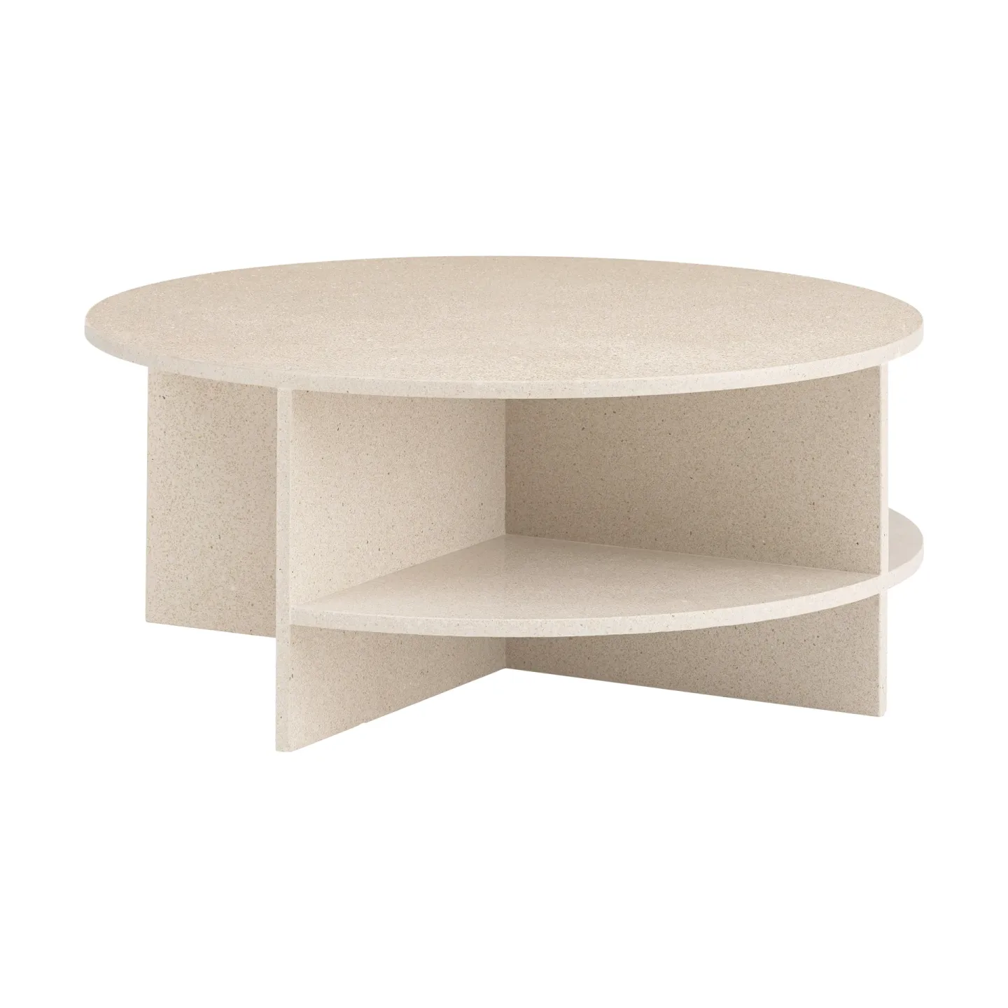 Muuto Halves soffbord Light taupe-terrazzo, Ø85 cm