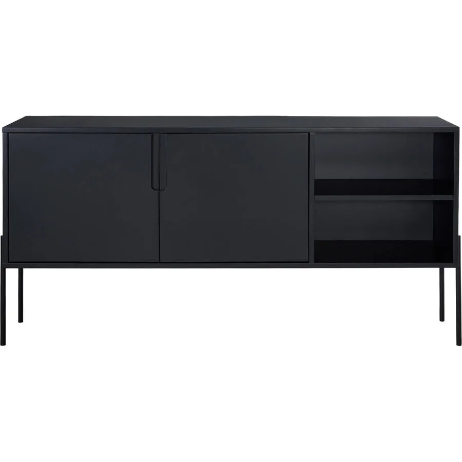 Sideboard Lykos Schwarz MDF, Metall B 45 H 80 cm