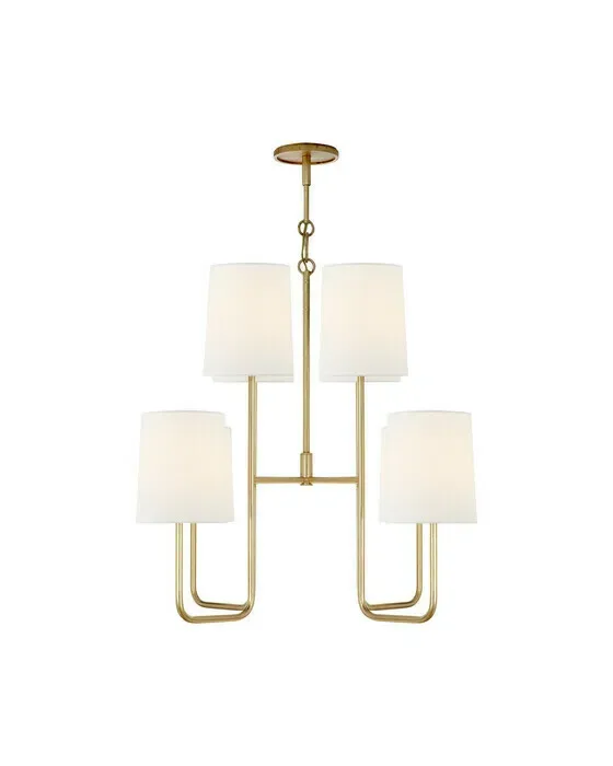 Go Lightly Chandelier Gilded/Linen Medium